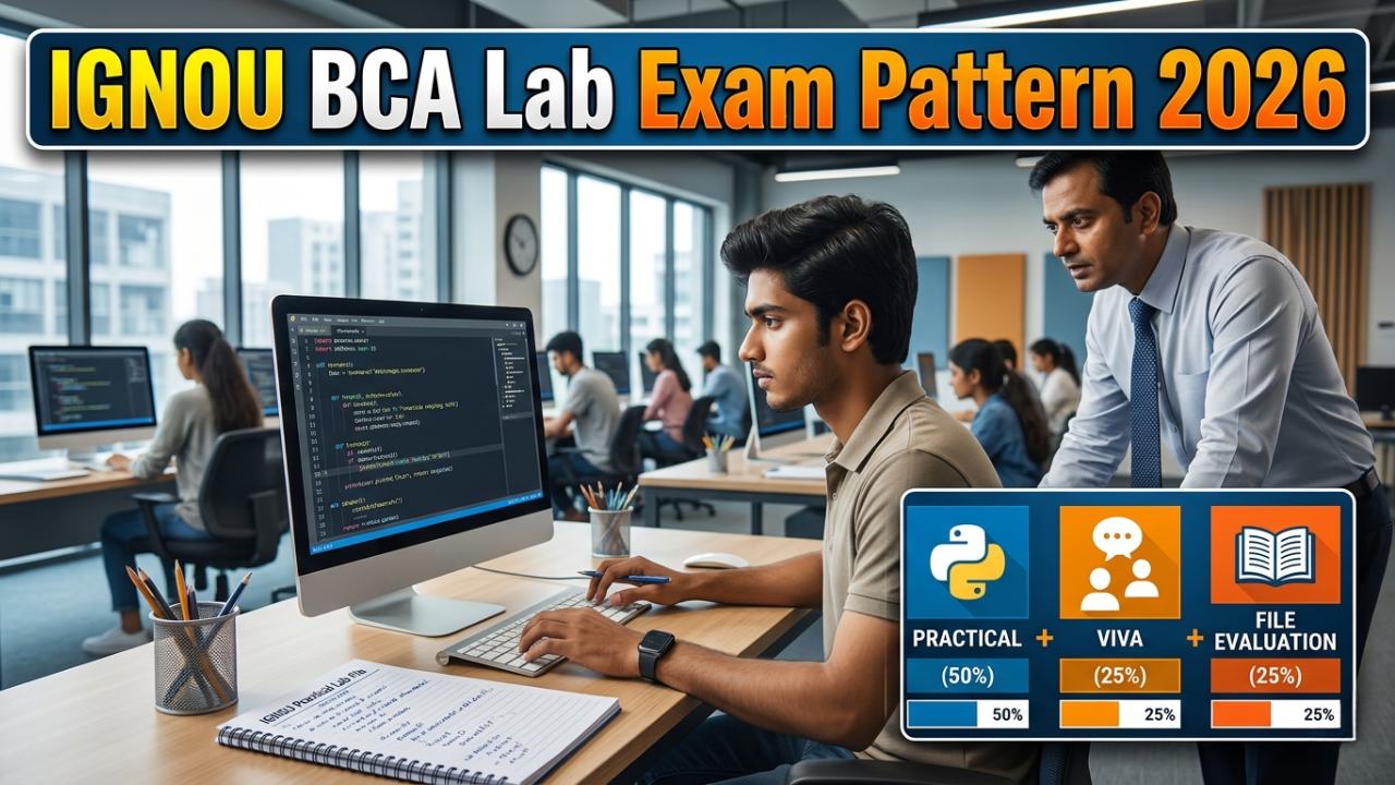 IGNOU BCA Lab Exam Pattern Explained 2026: Marks Distribution, Viva, Practical File & Passing Criteria